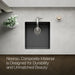 KOHLER K-36751 Billings 17-1/2" Undermount Bar Sink, Matte Graphite - Detail image of a product feature