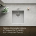 KOHLER K-36751 Billings 17-1/2" Undermount Bar Sink, Matte White - Detail image of a product feature