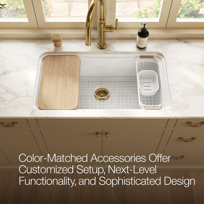 KOHLER K-37650 Sink Rack for Audrine Kitchen Sink, Cloude White - close-up view of product detail
