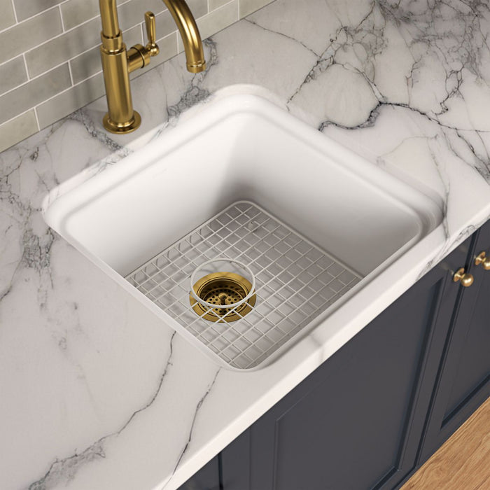 KOHLER K-37651 Sink Rack for Audrine Kitchen Sink, Cloude White - Shows close up detail of product in room