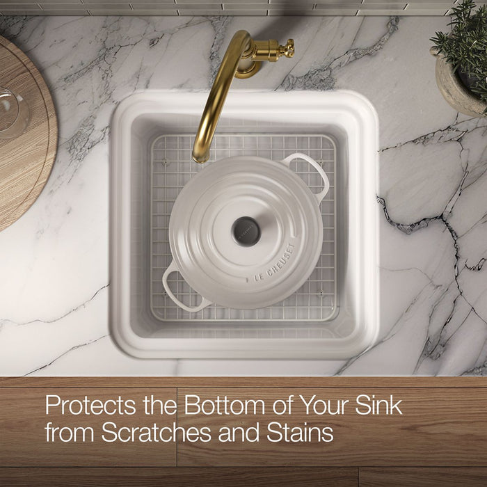 KOHLER K-37651 Sink Rack for Audrine Kitchen Sink, Cloude White - Products in use in overhead room view