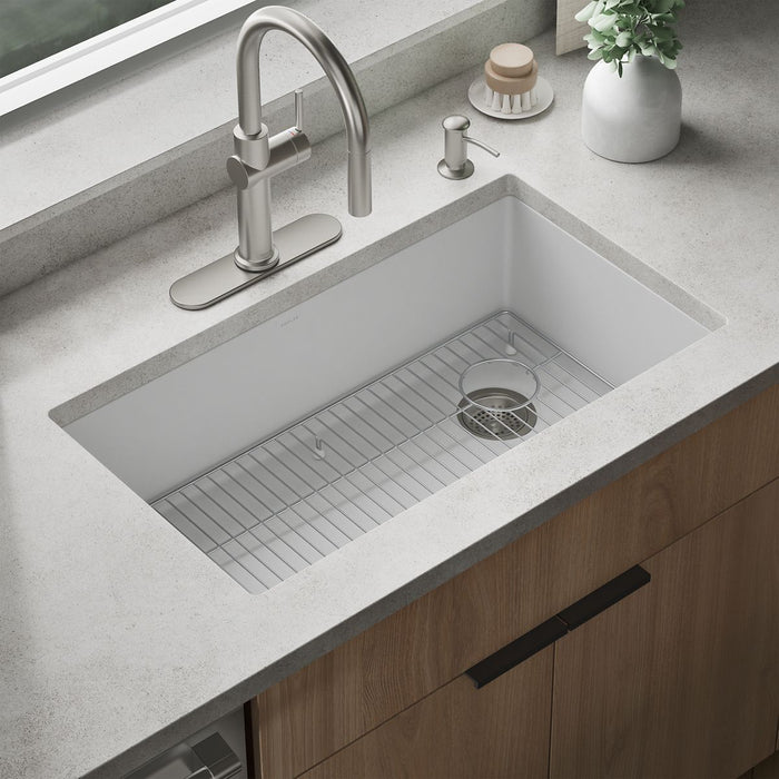 KOHLER K-37715 Billings Sink Rack, Stainless Steel - Shows close up detail of product in room