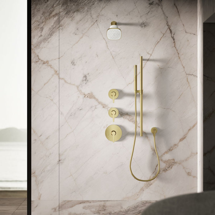 KOHLER K-37722-G Cinq Square single-function filtered showerhead, 1.75 gpm, vibrant brushed moderne brass - view 2