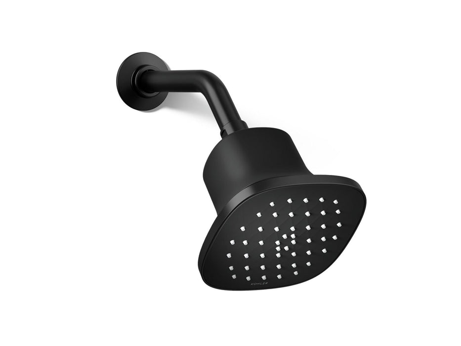 KOHLER K-37722-Y Cinq Square single-function filtered showerhead, 2.5 gpm, matte black