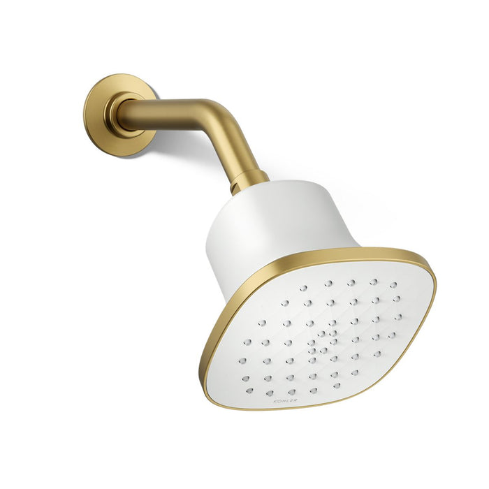 KOHLER K-37722-Y Cinq Square single-function filtered showerhead, 2.5 gpm, vibrant brushed moderne brass - view 3