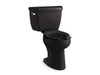 KOHLER K-37740 Highline Two-piece Elongated Toilet, 1.28 GPF, Black Black - 3/4 view of product