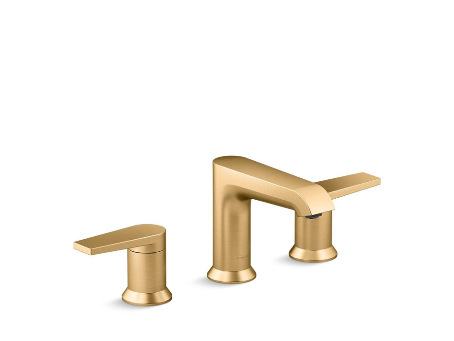 KOHLER K-37893-4 Hint Widespread bathroom sink faucet, 1.2 gpm, vibrant brushed moderne brass