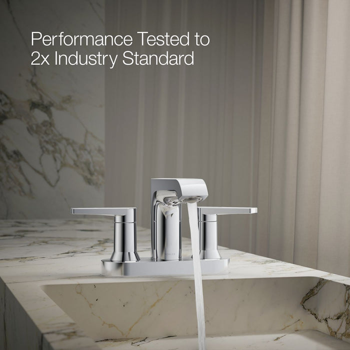 KOHLER K-37894-4 Hint Centerset bathroom sink faucet, 1.2 gpm, polished chrome - view 3
