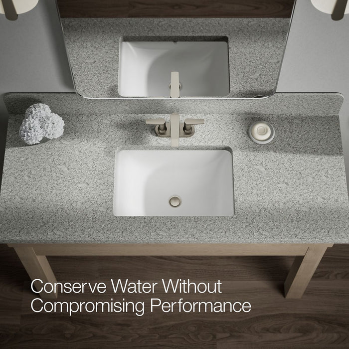 KOHLER K-37894-4 Hint Centerset bathroom sink faucet, 1.2 gpm, vibrant brushed nickel - view 4