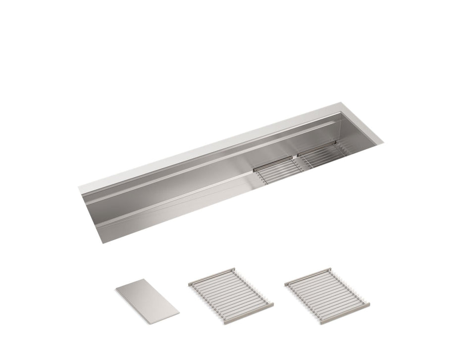 KOHLER K-37905 Synthos 69-3/4" undermount single-bowl kitchen sink, stainless steel - view 2