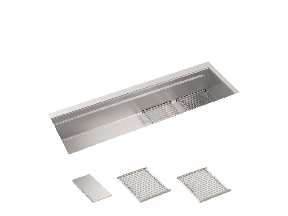 KOHLER K-37906 Synthos 57-3/4" undermount single-bowl kitchen sink, stainless steel - view 2