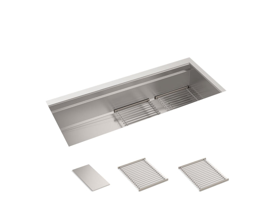 KOHLER K-37907 Synthos 45-3/4" undermount single-bowl kitchen sink, stainless steel - view 2