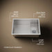 3/4 view of product with dimensions