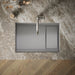 KOHLER K-37911-WAL Synthos 27-3/4" Undermount Single-bowl Workstation Kitchen Sink, Solid Wood Dark Walnut - Detail image of 