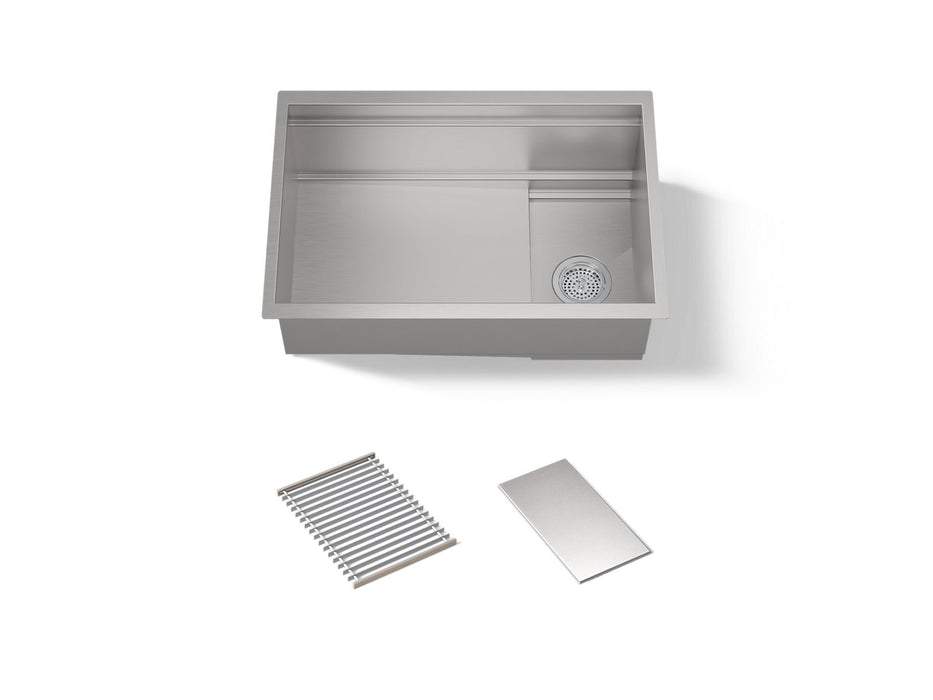 KOHLER K-37911 Synthos 27-3/4" undermount single-bowl kitchen sink, stainless steel