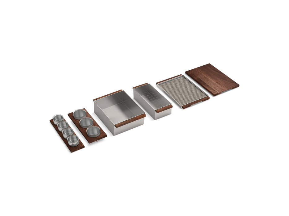 KOHLER K-37912-WAL Synthos Six-piece workstation sink accessory set, default title