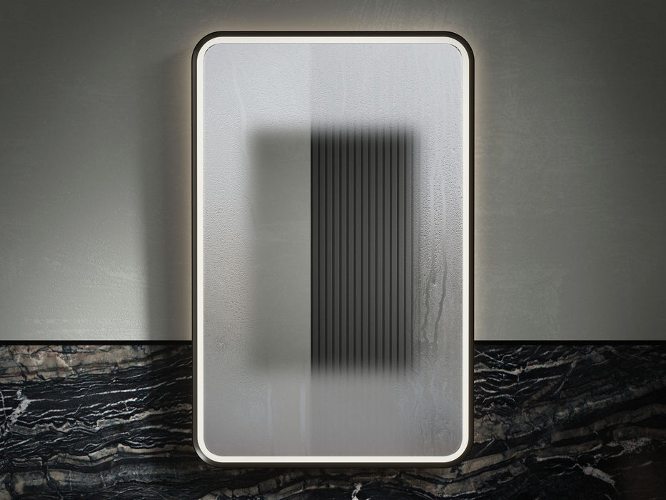 KOHLER K-38023-DLM Essential 22" x 34" rectangular lighted framed mirror, matte black - view 3