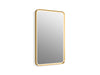 KOHLER K-38023-DLM Essential 22" x 34" rectangular lighted framed mirror, moderne brushed gold