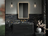 KOHLER K-38023-DLM Essential 22" x 34" rectangular lighted framed mirror, moderne brushed gold - view 3