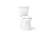 KOHLER K-3814-RA Corbelle Two-piece elongated toilet with skirted trapway, 1.28 gpf, white