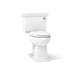KOHLER K-3817-RA Memoirs Stately Two-piece Elongated Toilet, 1.28 GPF, White - 3/4 view of product