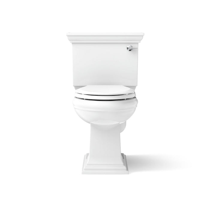 KOHLER K-3817-RA Memoirs Stately Two-piece Elongated Toilet, 1.28 GPF, White - front view of product