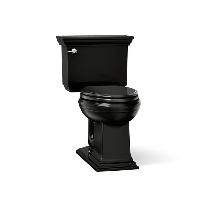 KOHLER K-3817 Memoirs Stately Two-piece Elongated Toilet, 1.28 GPF, Black Black - 3/4 view of product