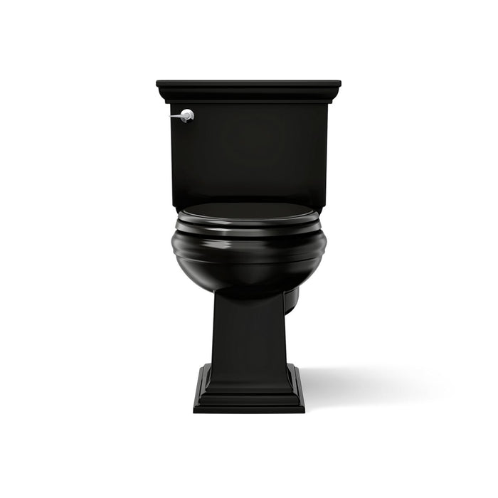 KOHLER K-3817 Memoirs Stately Two-piece Elongated Toilet, 1.28 GPF, Black Black - front view of product