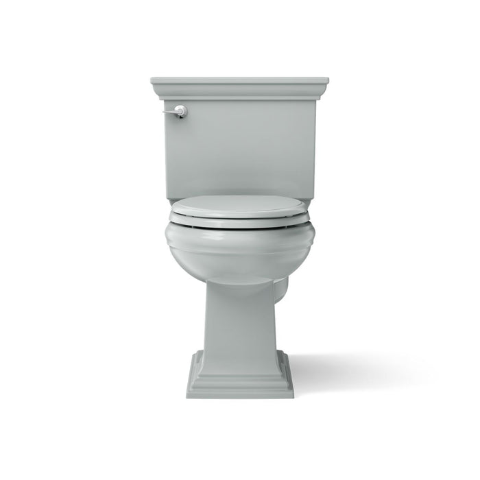 KOHLER K-3817 Memoirs Stately Two-piece Elongated Toilet, 1.28 GPF, Ice Grey - front view of product