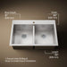 KOHLER K-3820-1 Vault 33" top-/undermount double-bowl kitchen sink, stainless steel - view 5