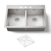 KOHLER K-3820-3 Vault 33" top-/undermount double-bowl kitchen sink, stainless steel