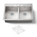 KOHLER K-3820-3 Vault 33" top-/undermount double-bowl kitchen sink, stainless steel - view 4