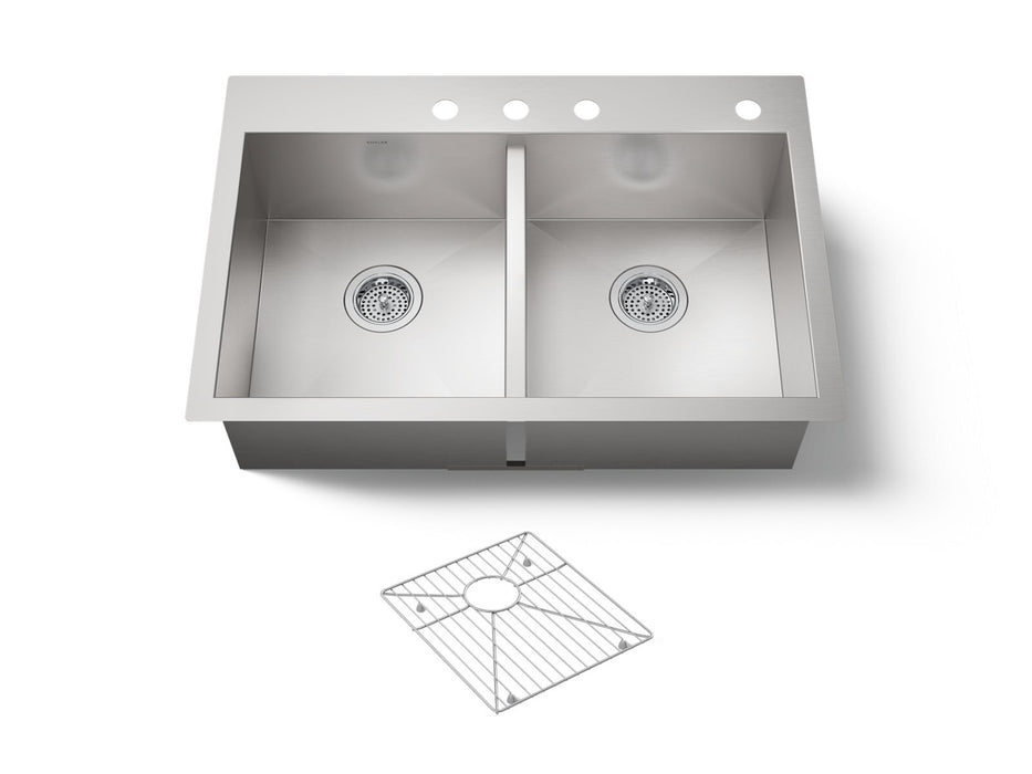 KOHLER K-3820-4 Vault 33" top-/undermount double-bowl kitchen sink