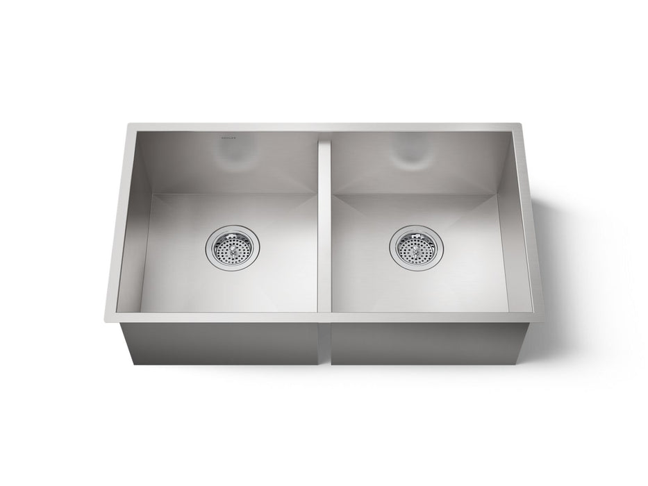 KOHLER K-3820 Vault 32" undermount double-bowl kitchen sink, stainless steel
