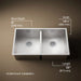 KOHLER K-3820 Vault 32" undermount double-bowl kitchen sink, stainless steel - view 5