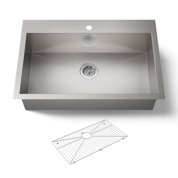 KOHLER K-3821-1 Vault 33" top-/undermount single-bowl kitchen sink, stainless steel - view 5