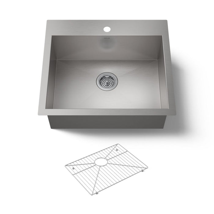 KOHLER K-3822-1 Vault 25" top-/undermount single-bowl kitchen sink, stainless steel - view 5
