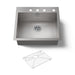 KOHLER K-3822-4 Vault 25" top-/undermount single-bowl kitchen sink, stainless steel - view 5