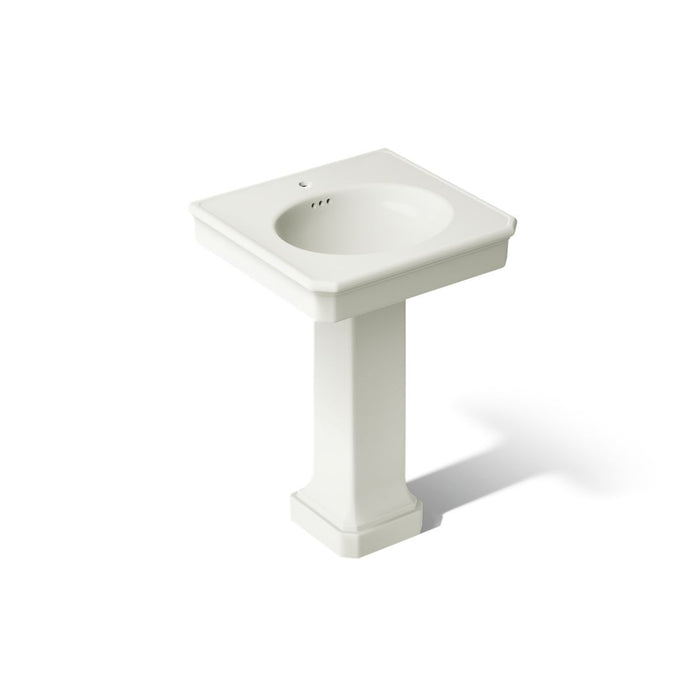 KOHLER K-38227-1 Claude 24" Rectangular Pedestal Bathroom Sink, Dune - 3/4 view of product