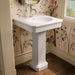 KOHLER K-38227-1 Claude 24" Rectangular Pedestal Bathroom Sink, White - image focused on single product story