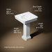 3/4 view of product with dimensions