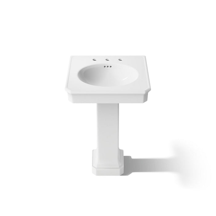 KOHLER K-38227-8 Claude 24" Rectangular Pedestal Bathroom Sink, White - Detail image of a product feature