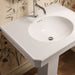 KOHLER K-38228-1 Claude 30" Rectangular Pedestal Bathroom Sink, White - Shows close up detail of product in room