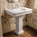KOHLER K-38228-8 Claude 30" Rectangular Pedestal Bathroom Sink, White - image focused on single product story