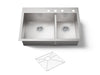 KOHLER K-3823-4 Vault 33" top-/undermount double-bowl kitchen sink, stainless steel
