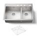 KOHLER K-3823-4 Vault 33" top-/undermount double-bowl kitchen sink, stainless steel - view 4