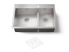 KOHLER K-3839-1 Vault Smart Divide 33" top-/undermount double-bowl kitchen sink, stainless steel