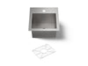 KOHLER K-3840-1 Vault 15" top-/undermount bar sink, stainless steel