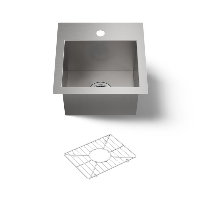 KOHLER K-3840-1 Vault 15" top-/undermount bar sink, stainless steel - view 4