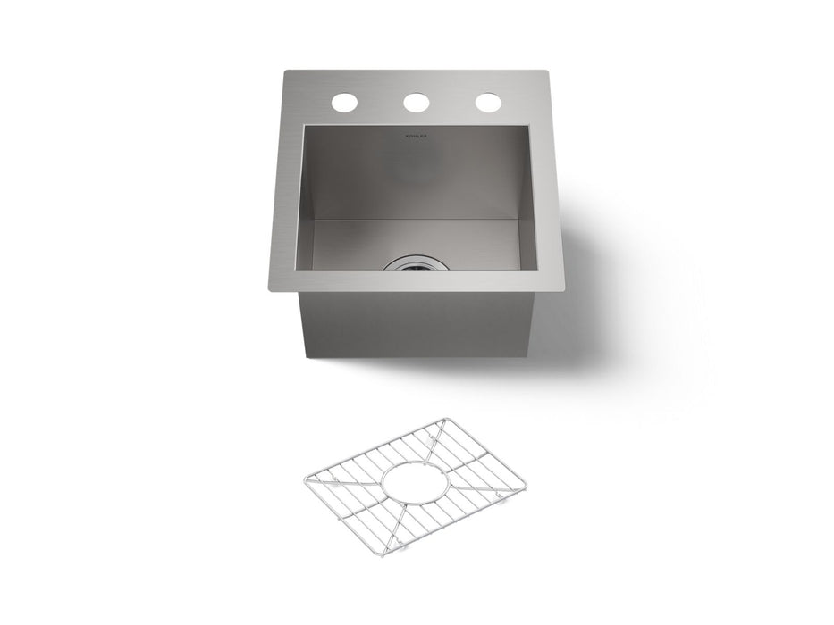 KOHLER K-3840-3 Vault 15" top-/undermount bar sink, stainless steel